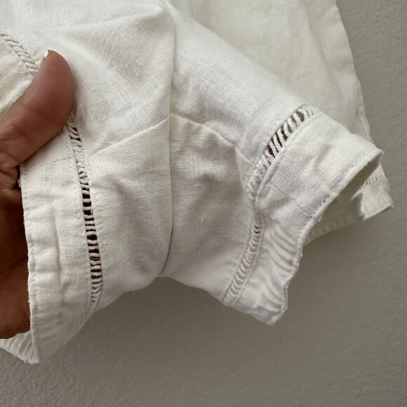 Very Truly Yours Linen Blend Shorts High Waisted Minimalist White Sz M - Picture 4 of 6